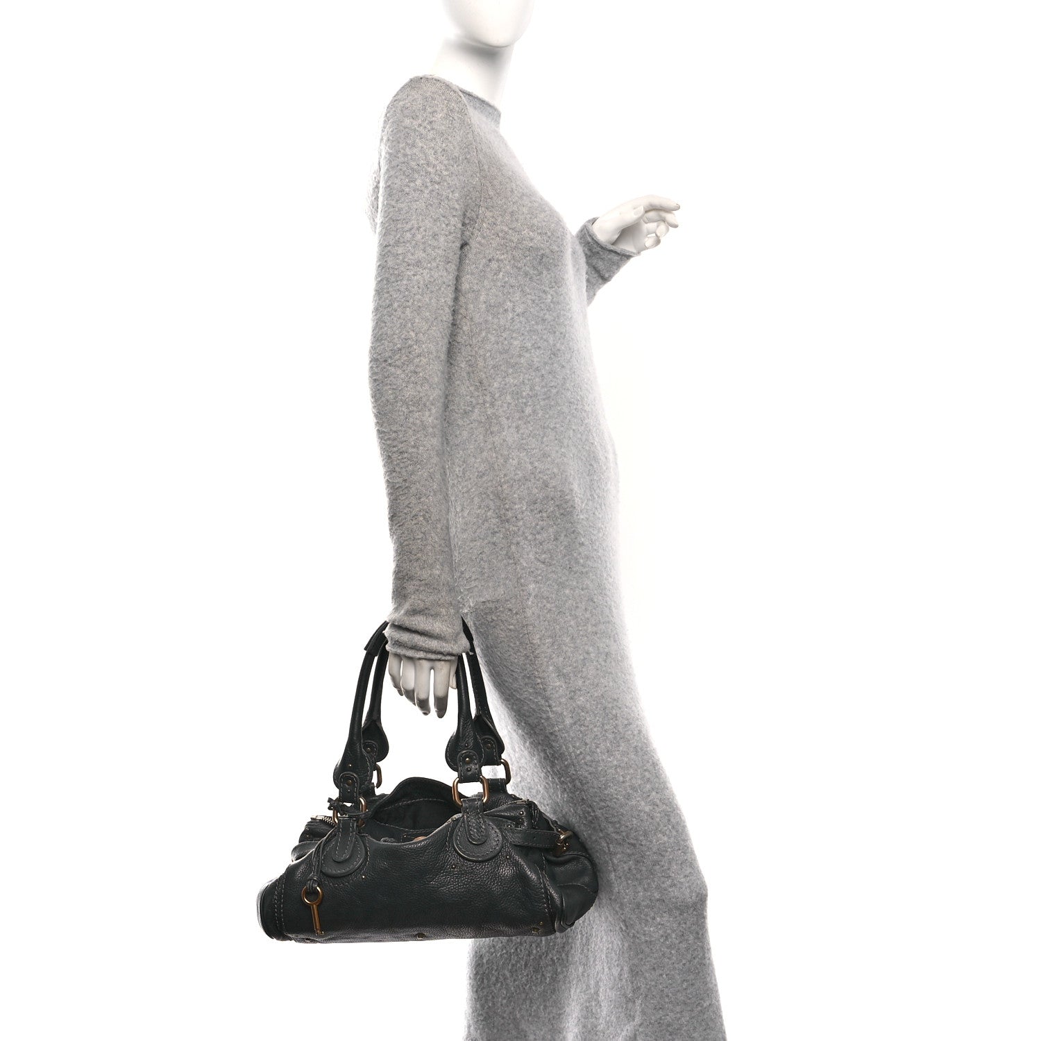 Chloe Calfskin Medium Paddington Satchel Bleu Nuit 2 of 10