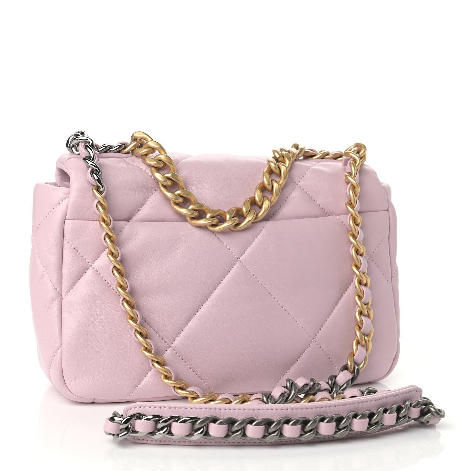 Chanel Lambskin Quilted Medium Chanel 19 Flap Light Pink 3 of 9
