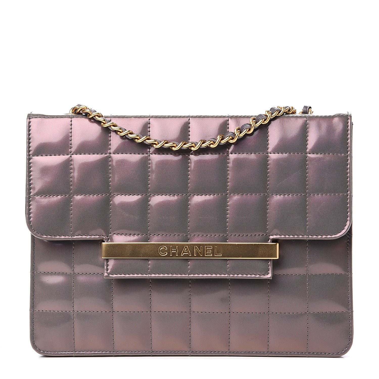 Chanel Patent Chocolate Bar Evening Bag Lilac 1 of 9