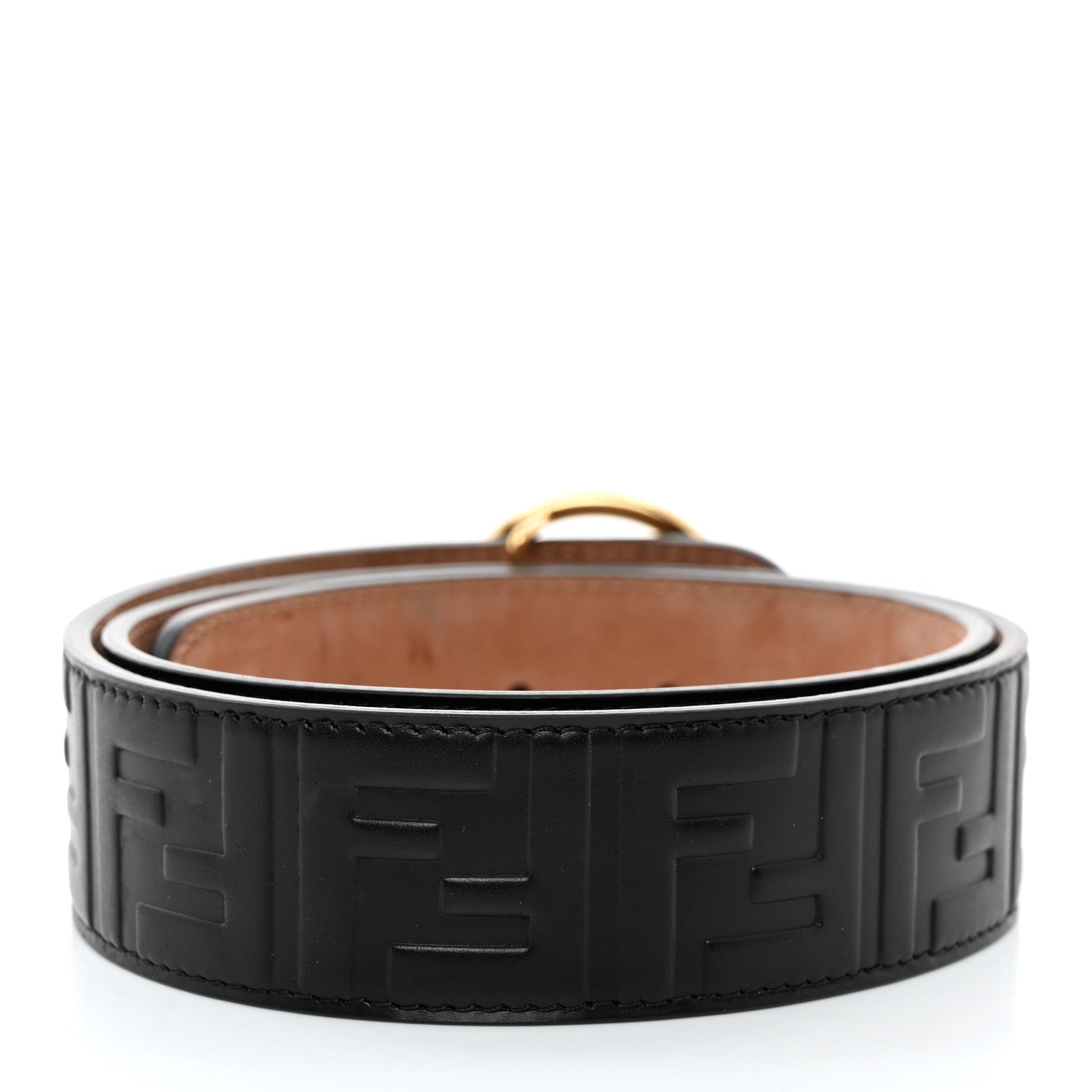 Fendi Calfskin F is Fendi FF 1974 Embossed Belt 80/32 Black 2 of 6
