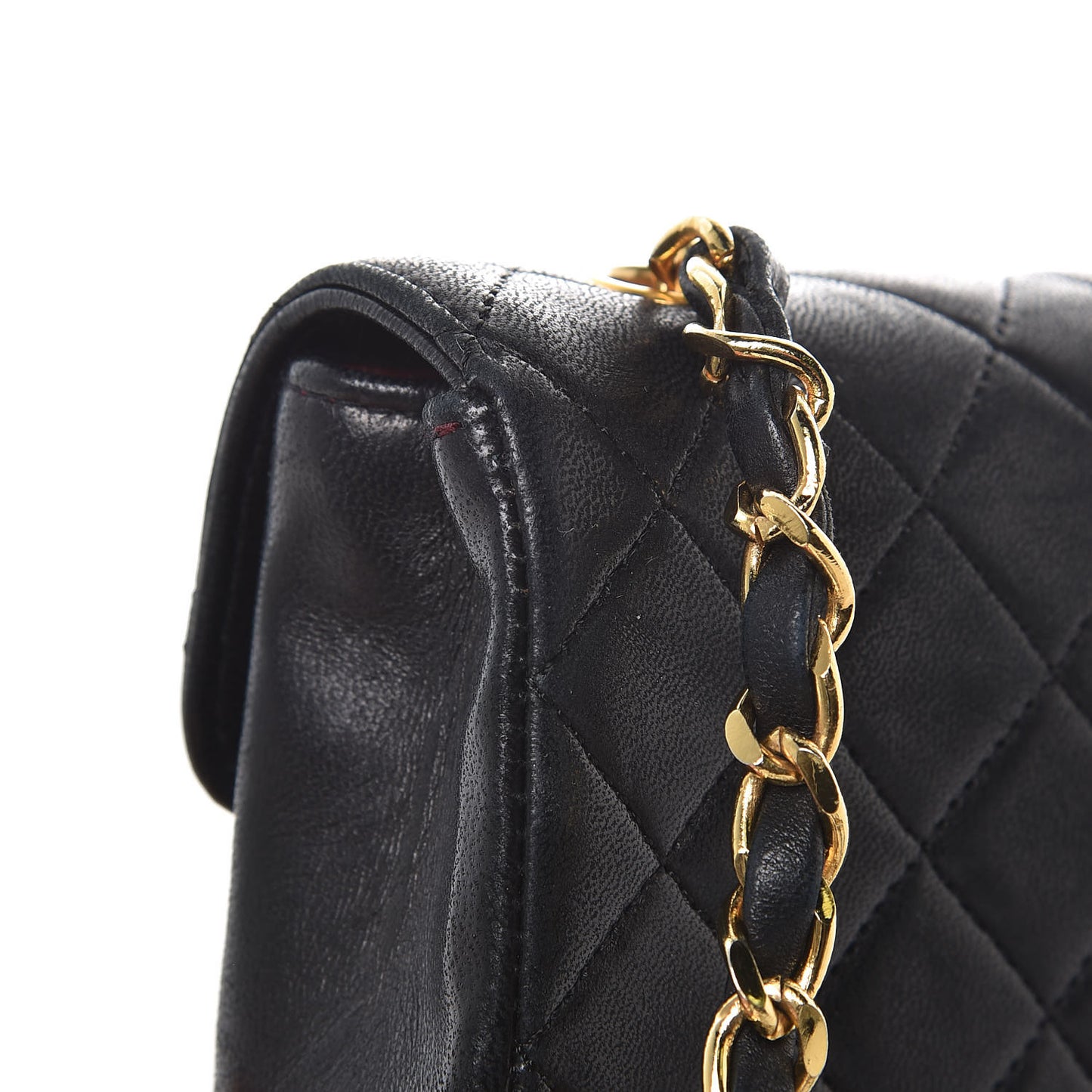 Lambskin Quilted Extra Mini Flap Black