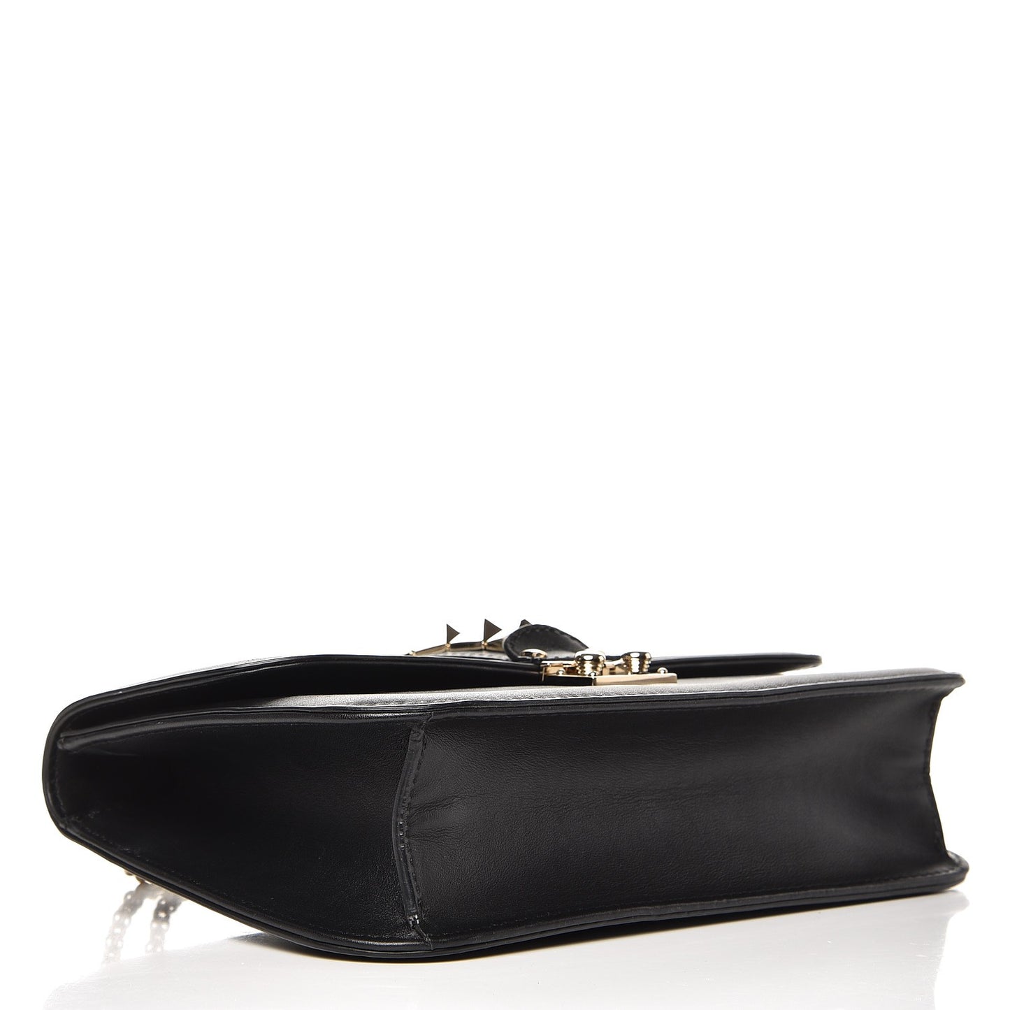 Vitello Medium Glam Lock Rockstud Flap Black