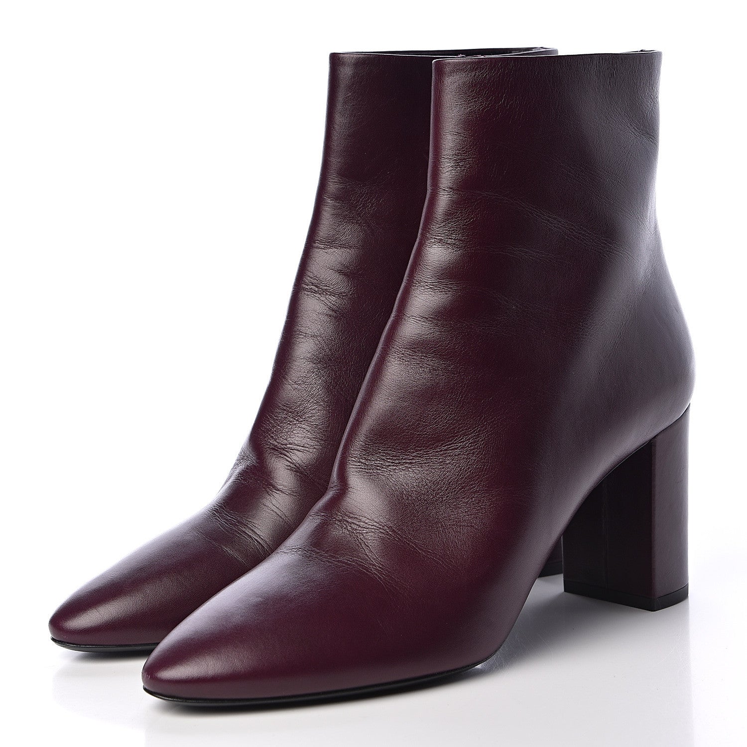 Saint Laurent Nappa Loulou Ankle Zip Boot 40 Amaranto 3 of 11