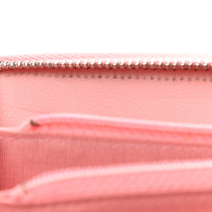 Chanel Caviar Quilted Medium Stripe Filigree Zip Around Wallet Pink White 13 of 15