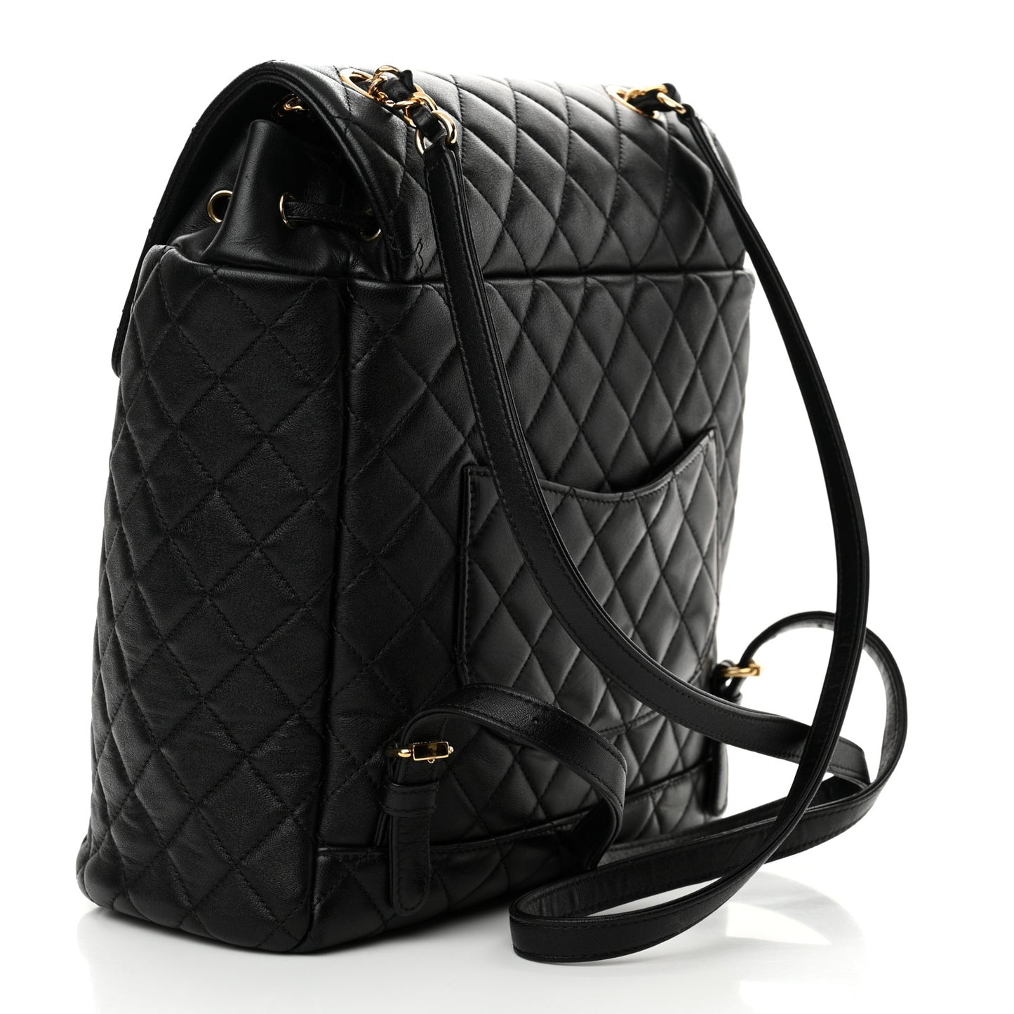 Calfskin Quilted Large Urban Spirit Backpack Black Black