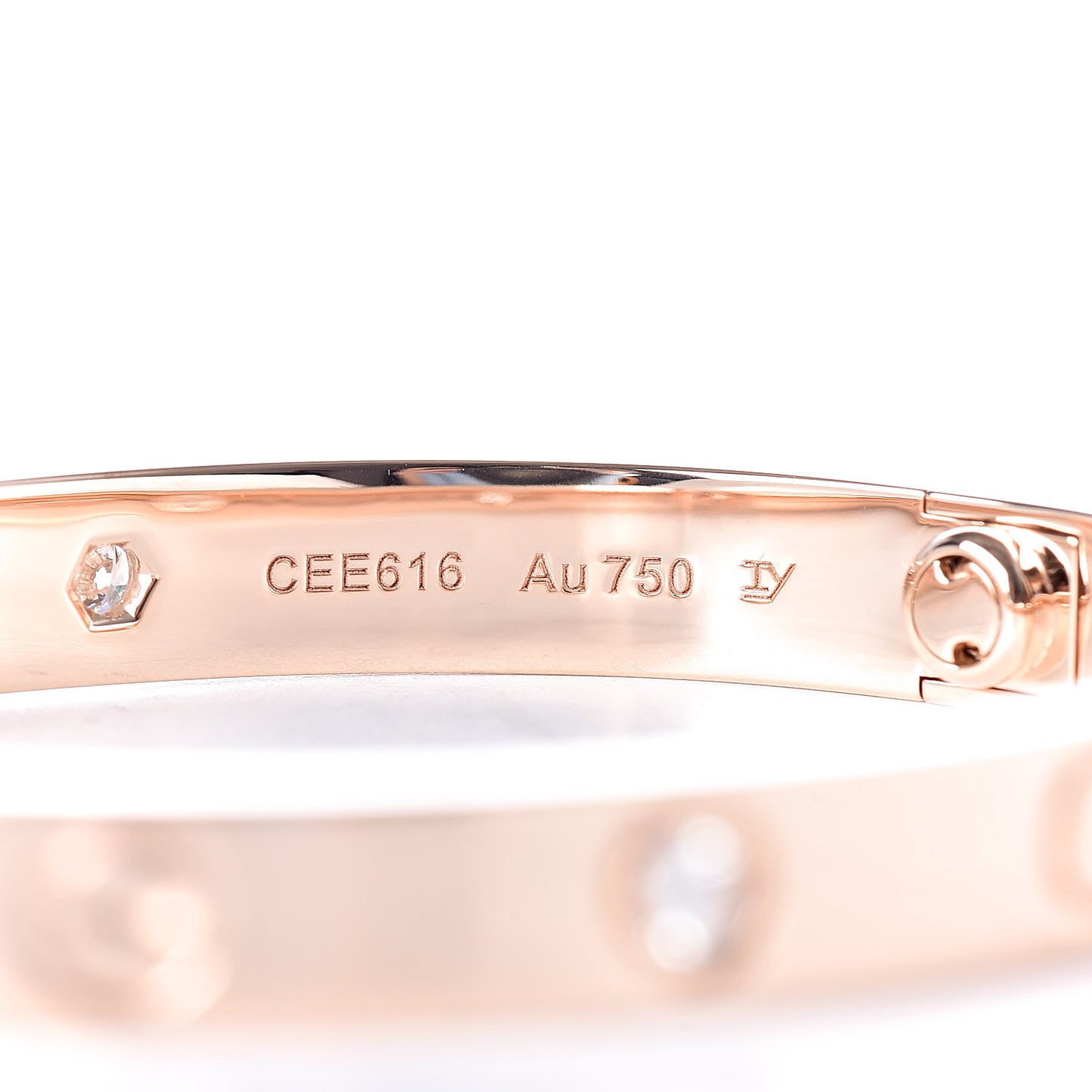 18K Pink Gold 4 Diamond LOVE Bracelet 16