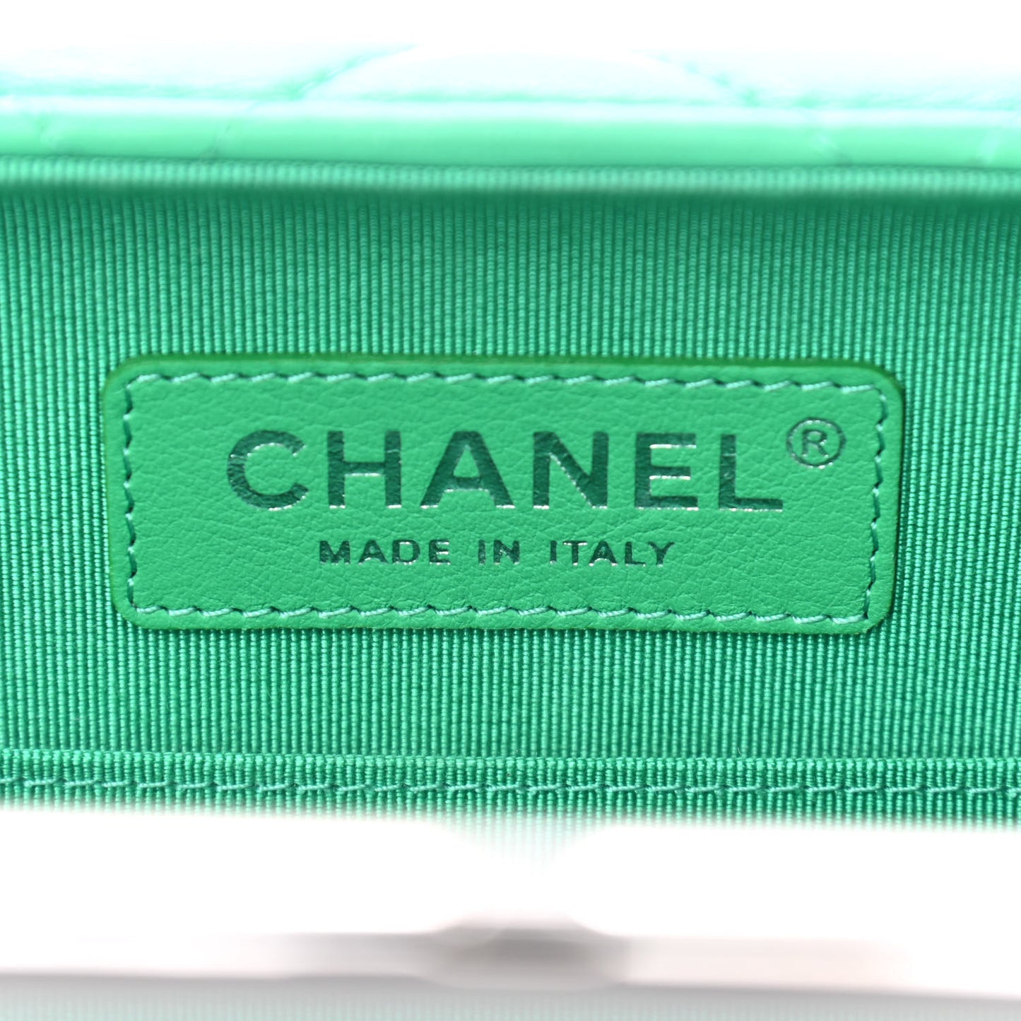 Quilted Lambskin Metal Bar Clutch Bag Green