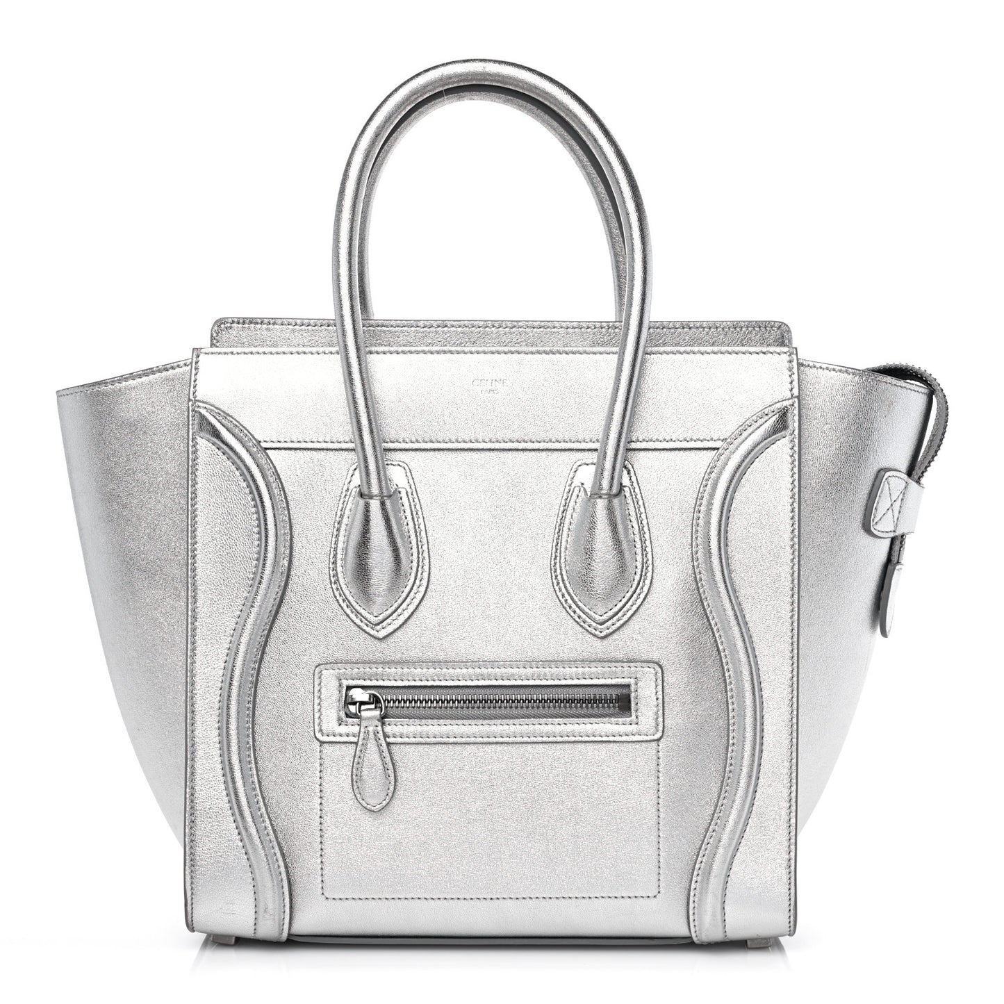 Laminated Lambskin Micro Luggage Silver