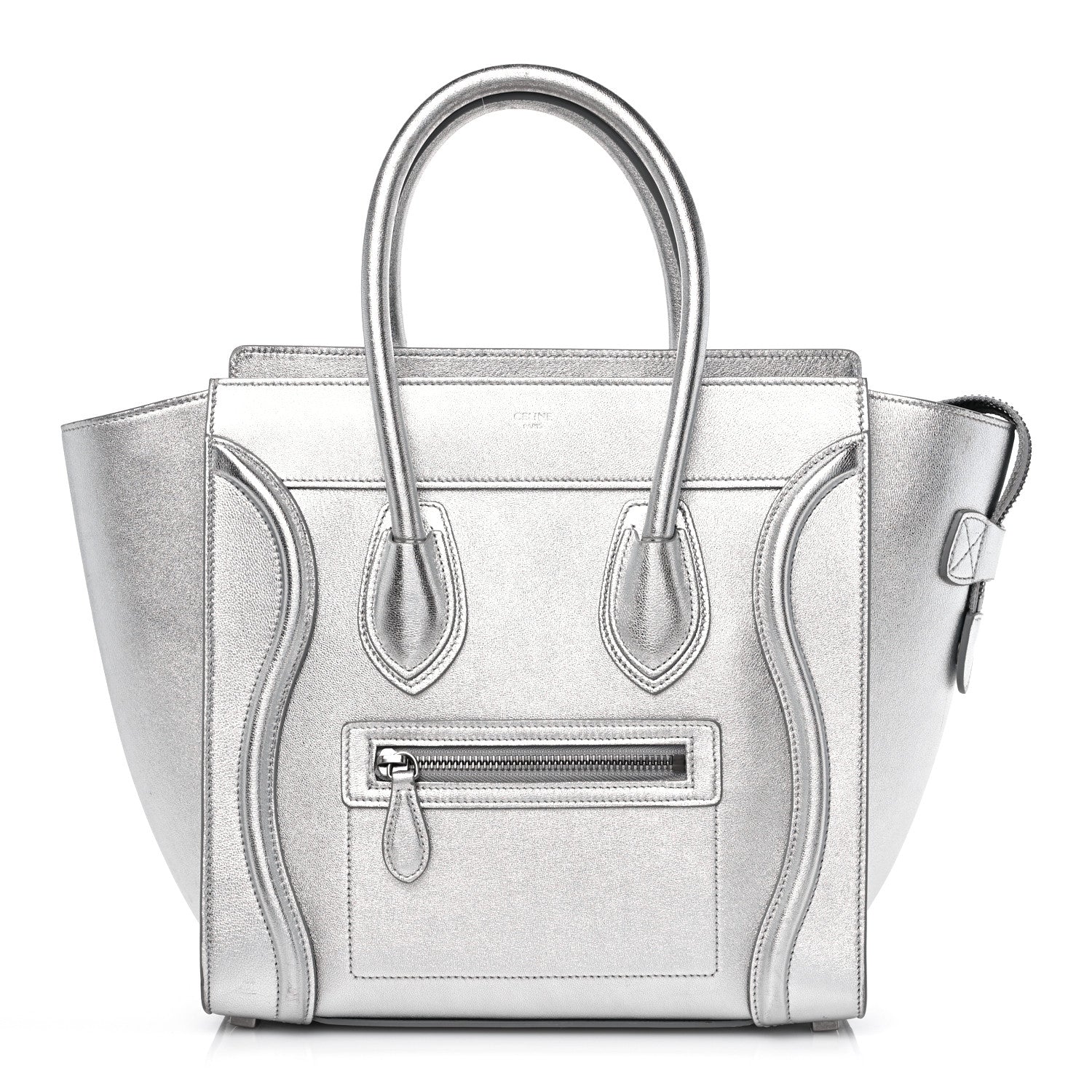 Celine Laminated Lambskin Micro Luggage Silver 1 of 18