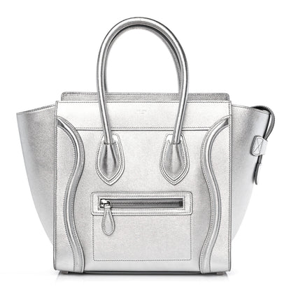 Celine Laminated Lambskin Micro Luggage Silver 1 of 18