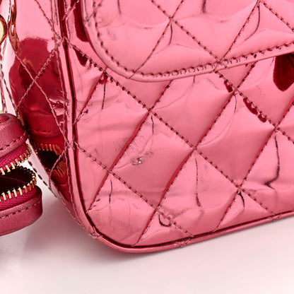 Chanel Mirror Calfskin Metallic Calfskin Quilted Hollywood Boulevard Backpack Pink 15 of 15