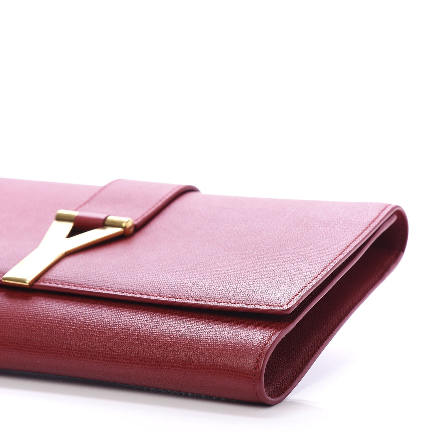 Saint Laurent Calfskin Classic Y Ligne Clutch Red 8 of 9