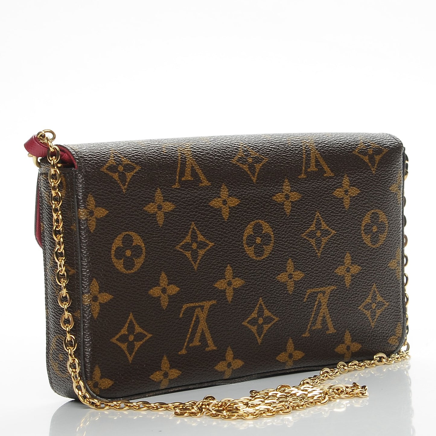 Monogram Pochette Felicie Chain Wallet Fuchsia