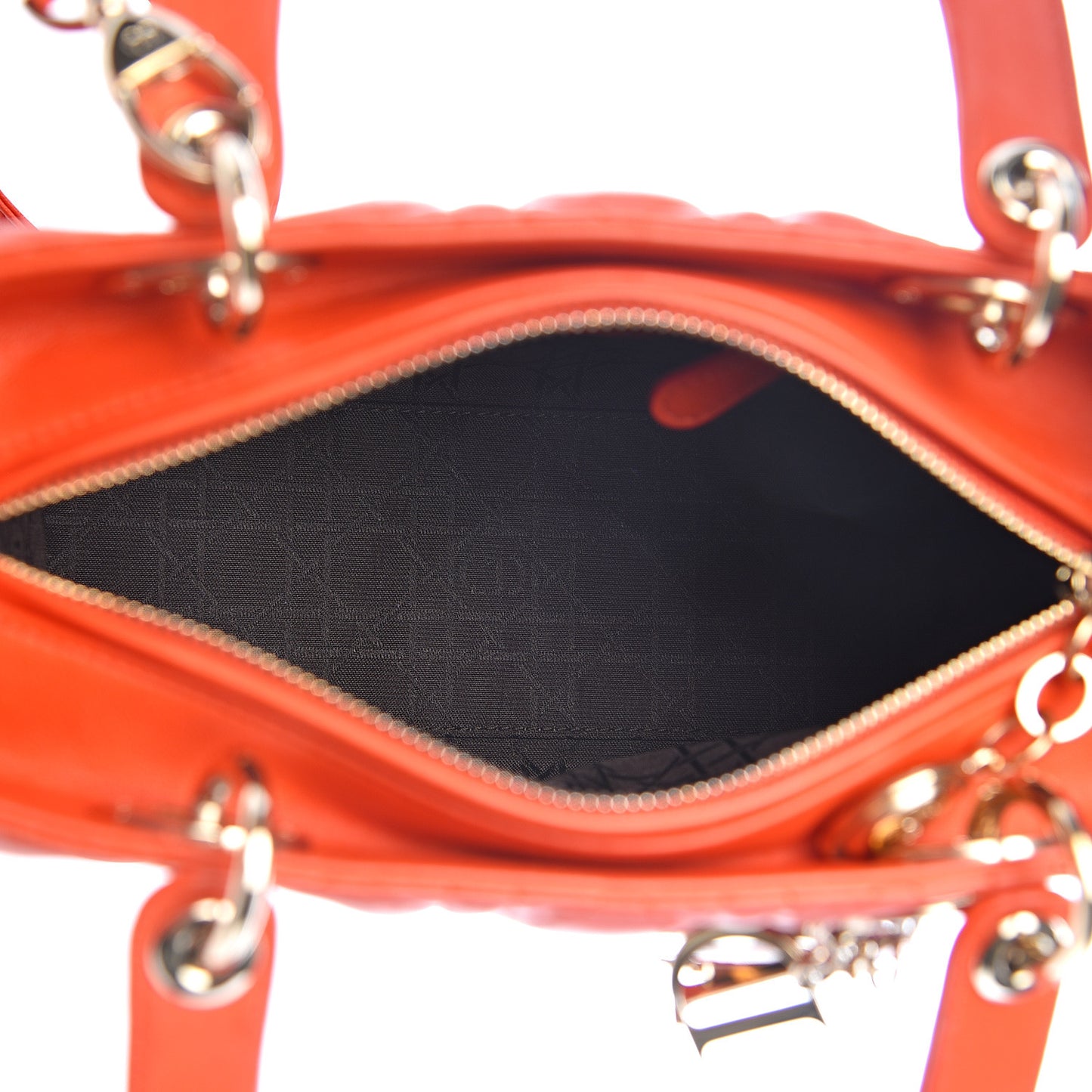 Lambskin Cannage Medium Lady Dior Orange