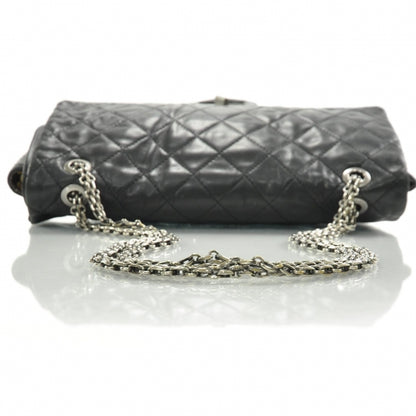 Chanel Distressed Leather 2.55 Reissue 227 Jumbo Flap Black 5 of 8