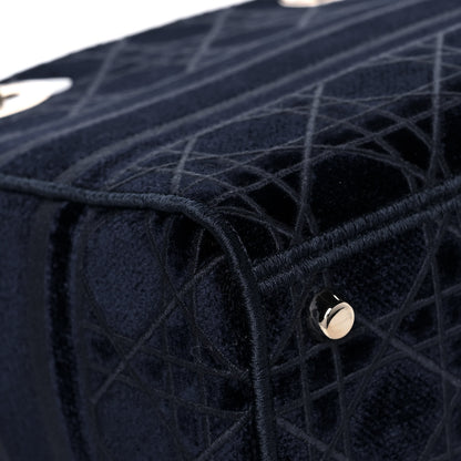 Christian Dior Velvet Cannage Medium Lady D-Lite Blue 9 of 13