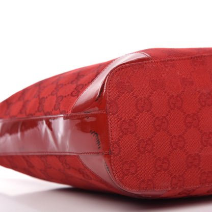 Gucci Canvas Patent Monogram Shoulder Bag Red 6 of 11