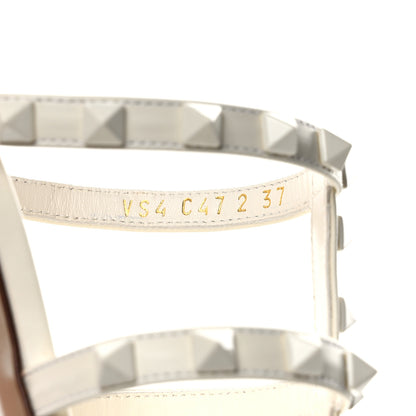 Valentino Garavani VALENTINO GARAVANI Calfskin Nappa Rockstud 60mm Caged Slide Sandals 37 Light Ivory 8 of 9