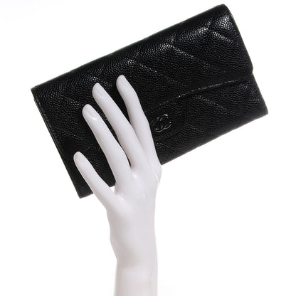 Chanel Caviar Quilted Large Flap Wallet Black 2 of 9