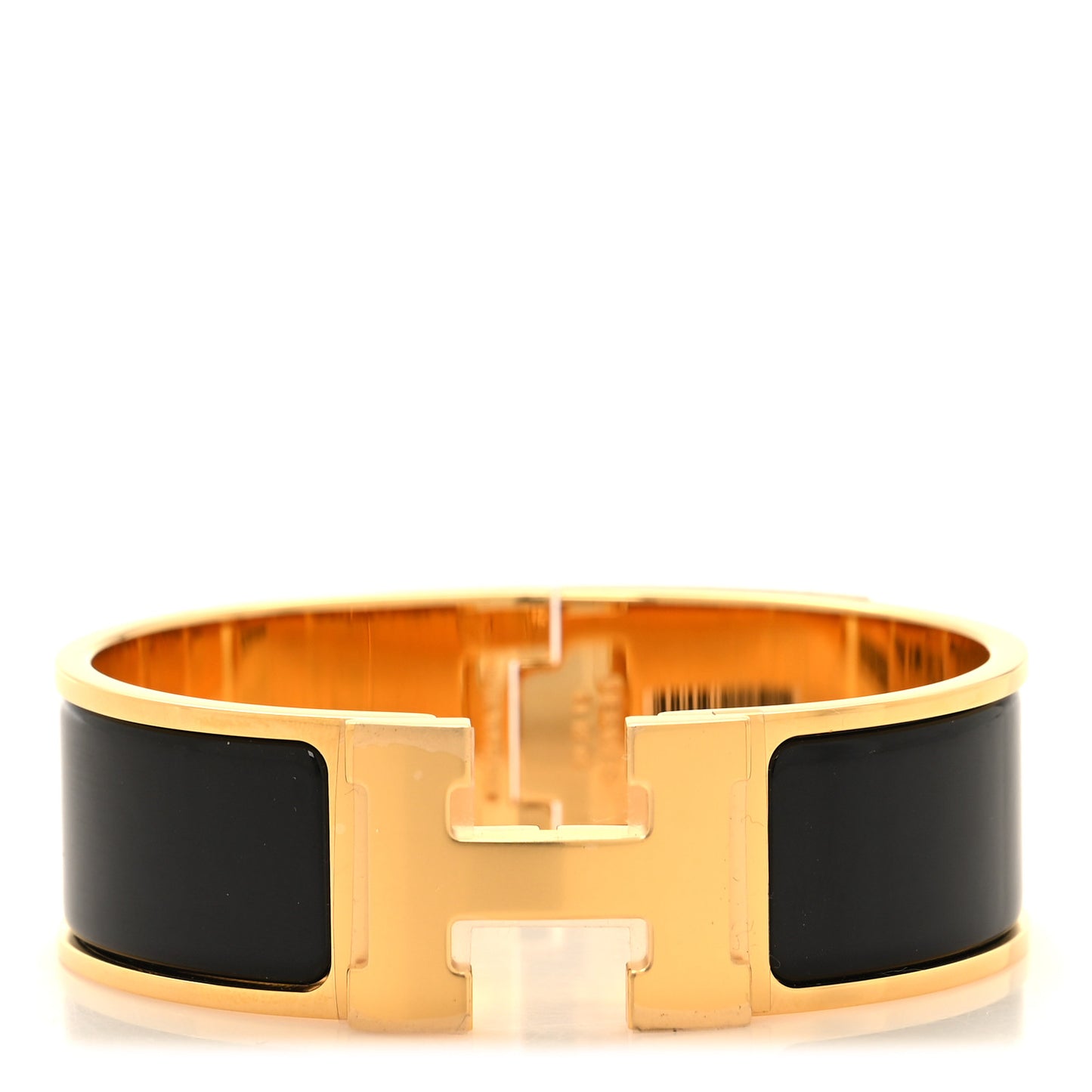 Enamel Wide Clic Clac H Bracelet GM Black