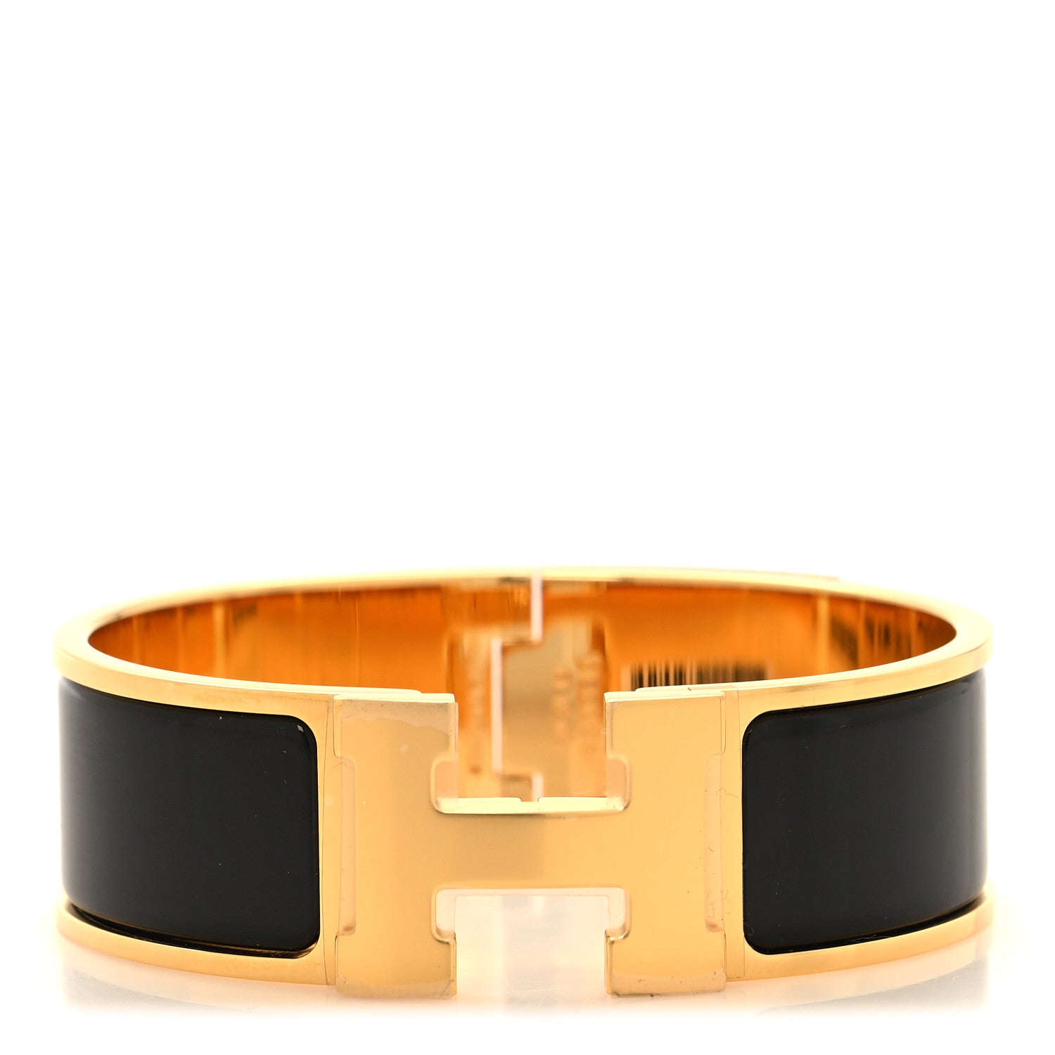 Hermes Enamel Wide Clic Clac H Bracelet GM Black 1 of 5