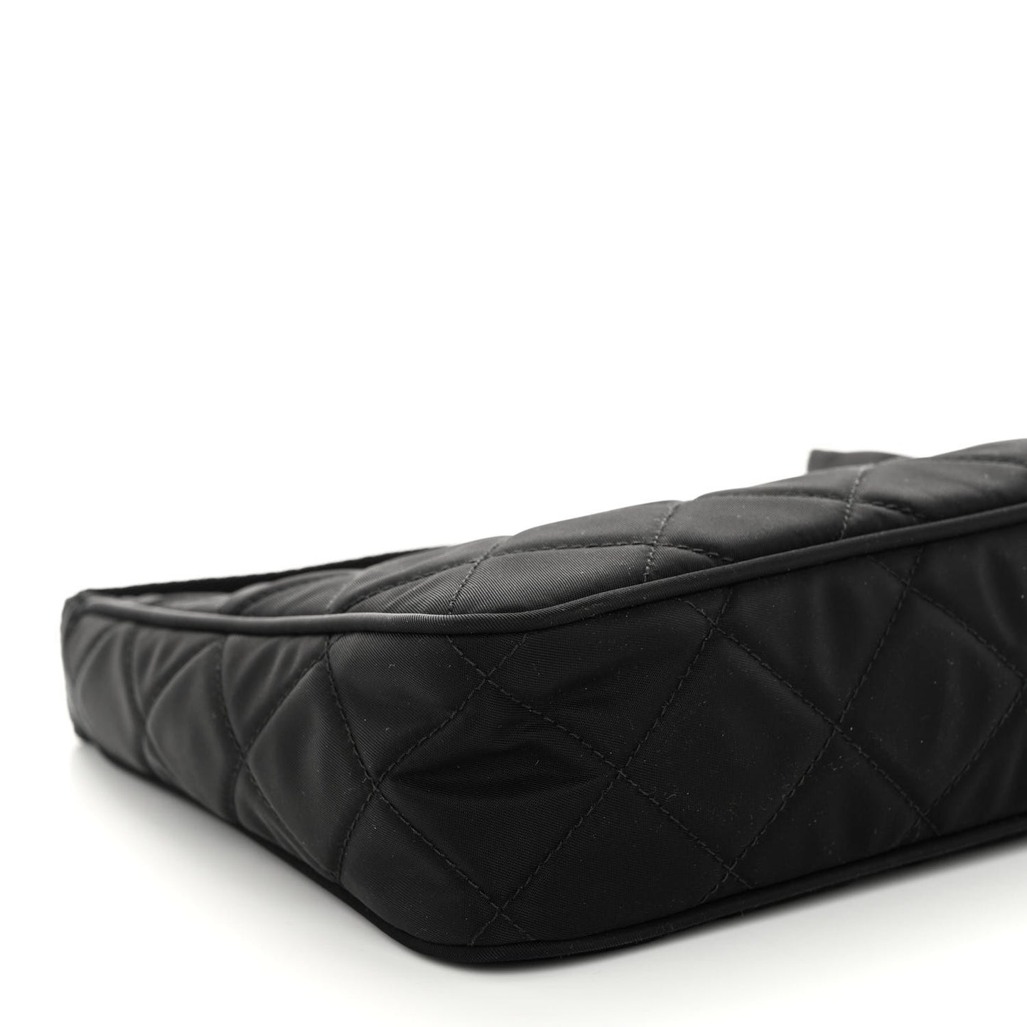 Tessuto Nylon Stitched Shoulder Bag Black