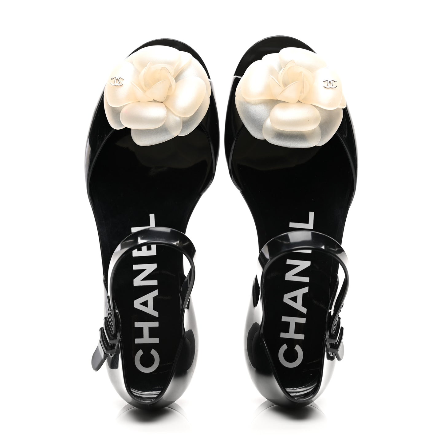 Jelly Camellia Sandals 35 Black Ivory