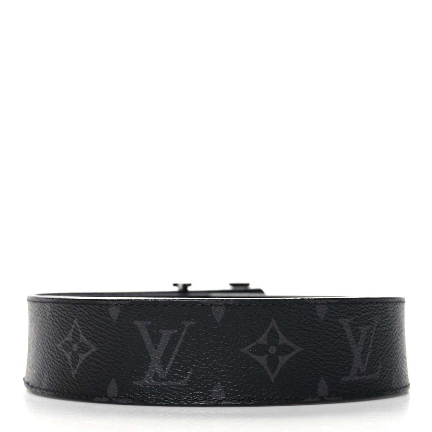 Louis Vuitton Monogram Eclipse Taigarama 40mm LV Initiales Reversible Belt 85 34 Black 2 of 5