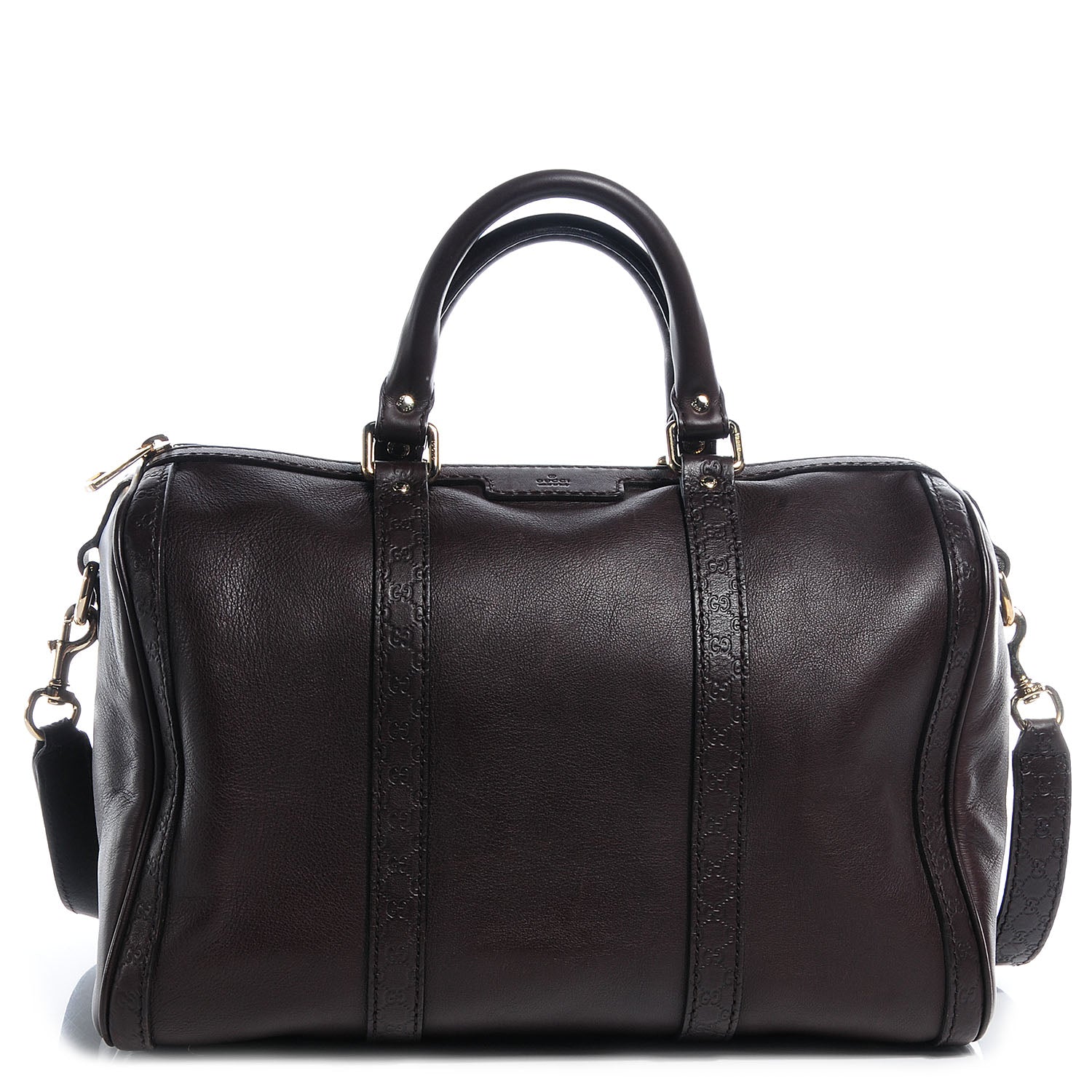 Gucci Calfskin Microguccissima Trim Medium Boston Brown 1 of 8