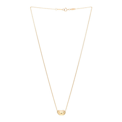 Tiffany 18K Yellow Gold 12mm Elsa Peretti Bean Pendant Necklace 3 of 4