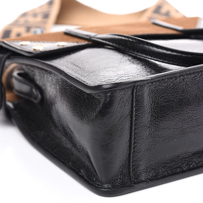 Fendi Agnello Old Shine Vitello Go Rain Small Flip Tote Black Marrone 6 of 7