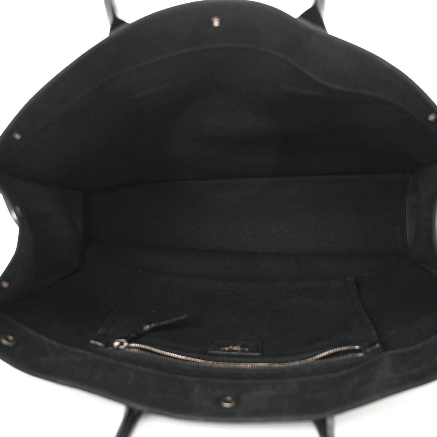 Linen Calfskin Rive Gauche Tote Black