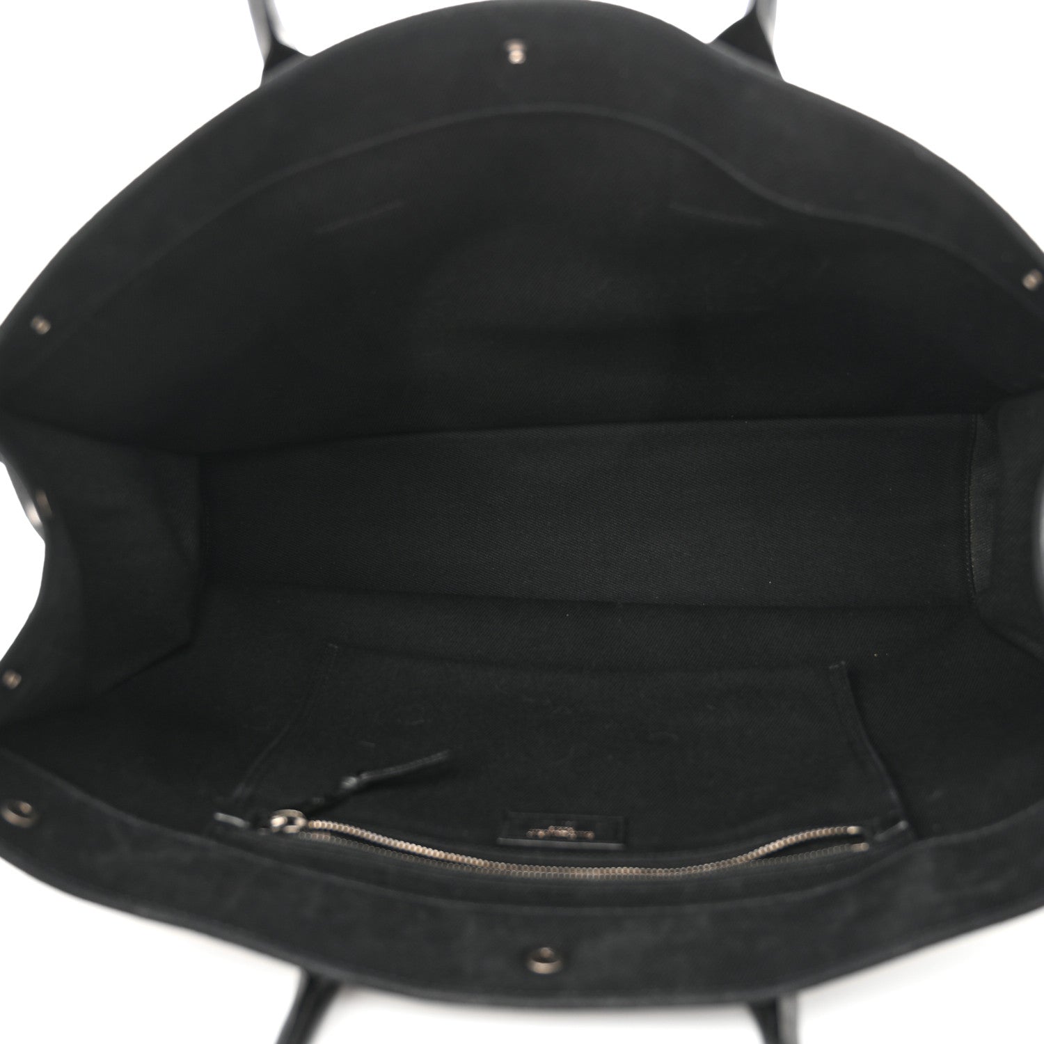 Saint Laurent Linen Calfskin Rive Gauche Tote Black 5 of 14
