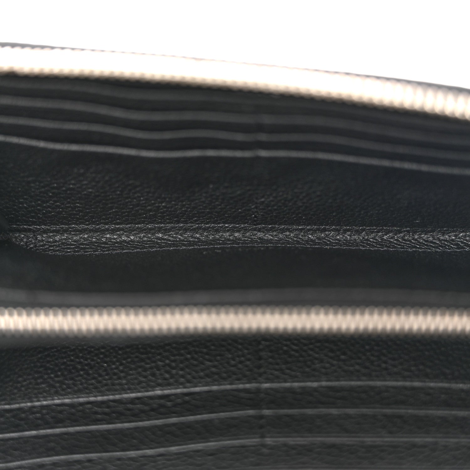 Saint Laurent Grained Calfskin Classic Zip Around Snap Wallet Black 5 of 9