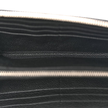 Saint Laurent Grained Calfskin Classic Zip Around Snap Wallet Black 5 of 9