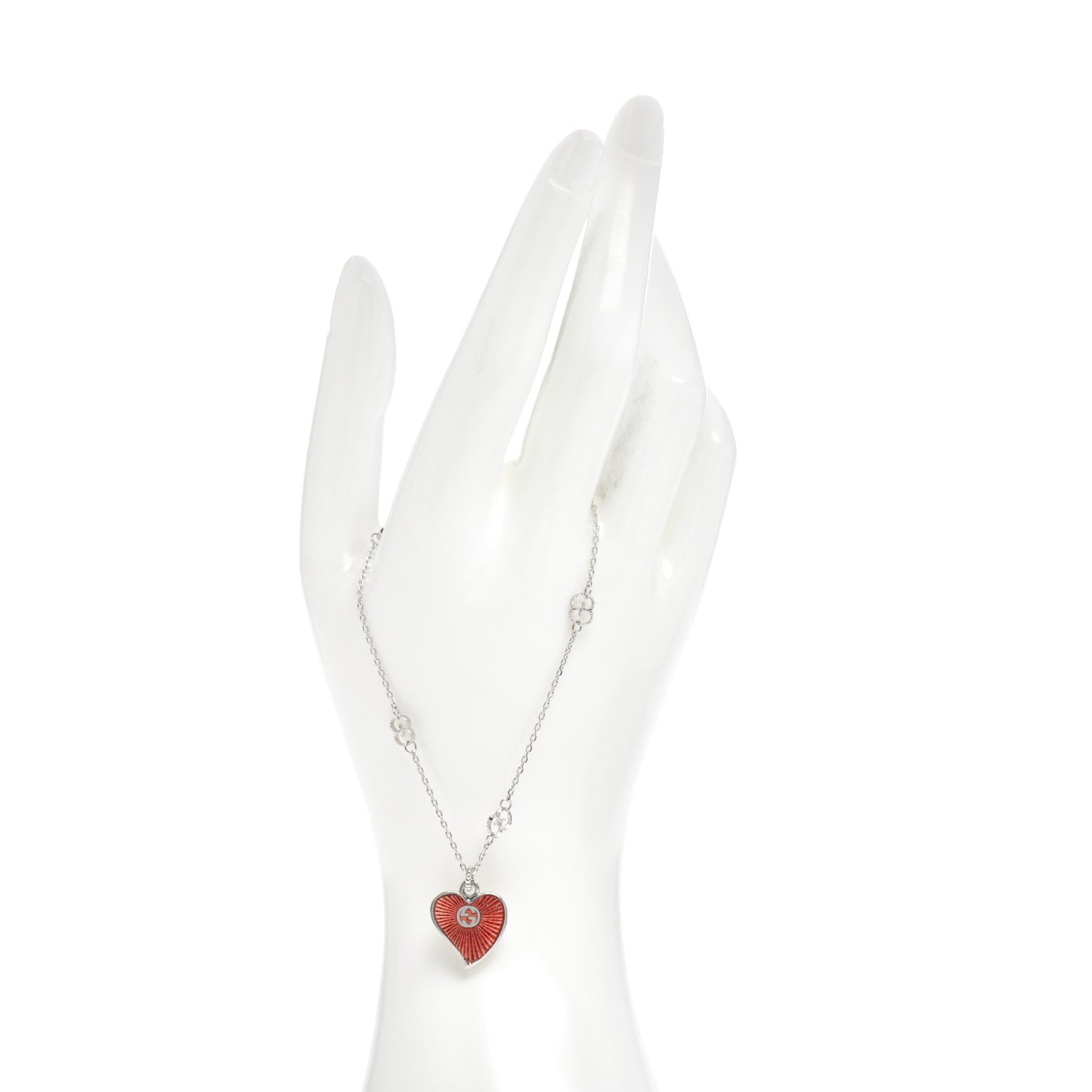 Sterling Silver Enamel San Valentino Heart Bracelet Red
