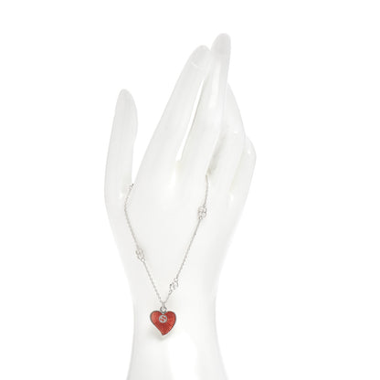 Gucci Sterling Silver Enamel San Valentino Heart Bracelet Red 2 of 4
