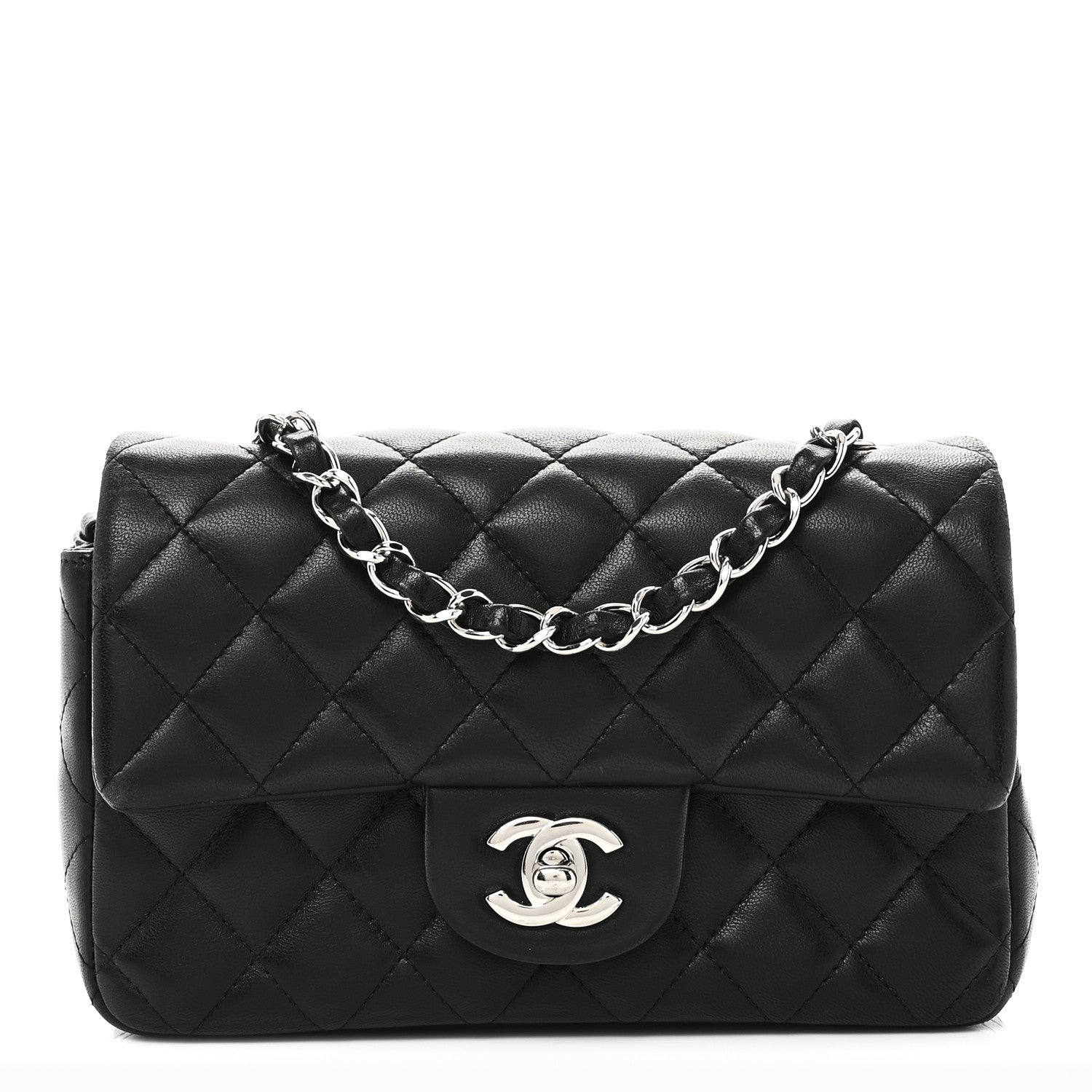 Chanel Lambskin Quilted Mini Rectangular Flap Black 1 of 10