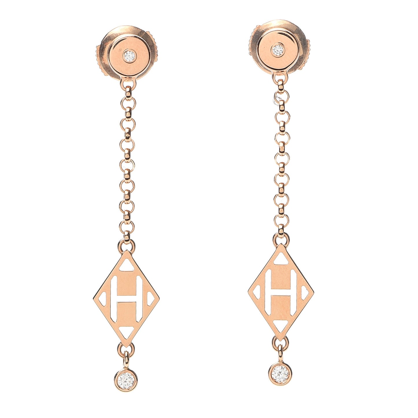 18K Rose Gold Diamond Gambade Earrings
