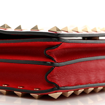 Valentino Garavani Vitello Rockstud Wallet On Chain Rouge Pur 9 of 11