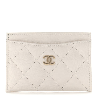 Chanel Caviar Quilted Card Holder White 1 of 8