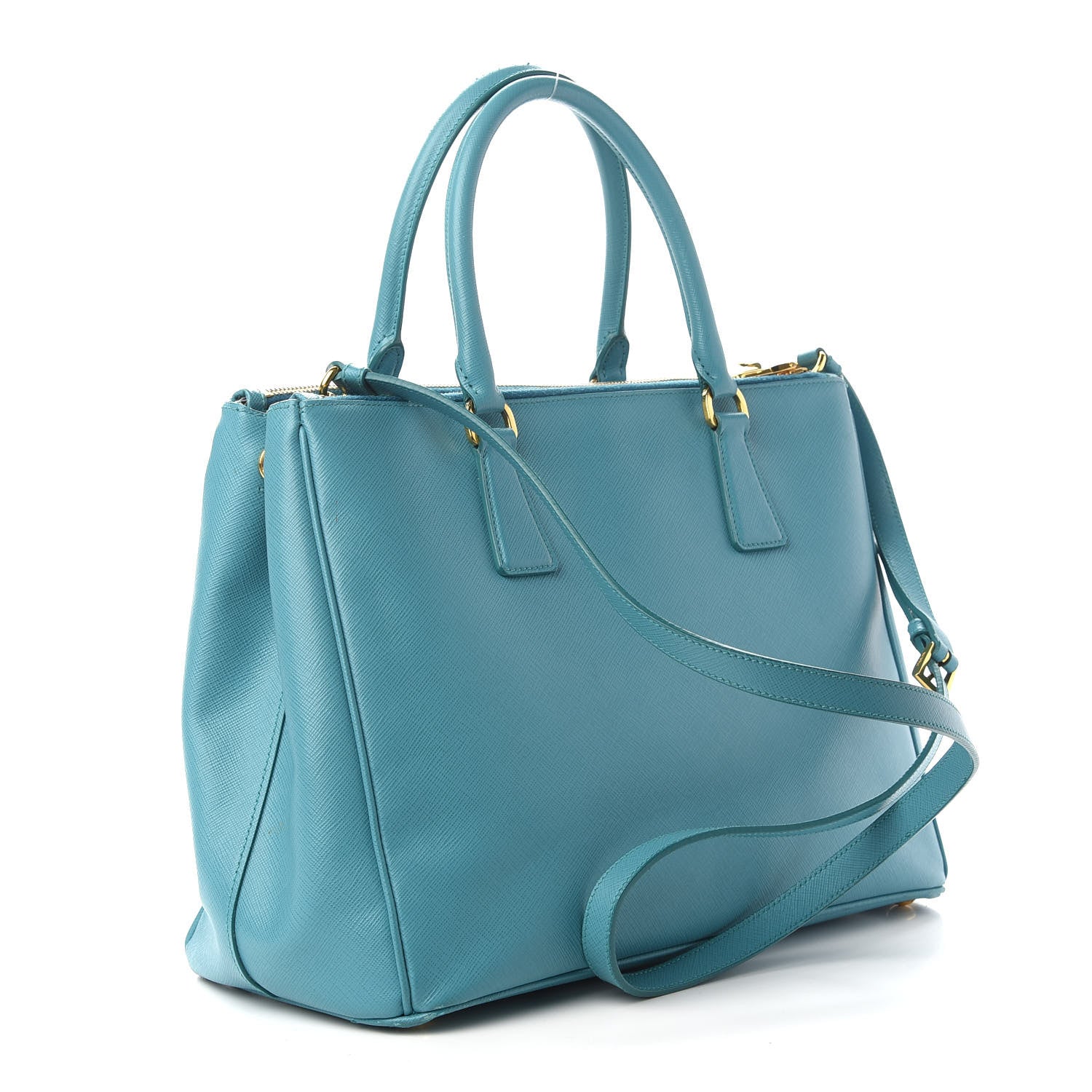 Prada Saffiano Medium Galleria Double Zip Tote Turchese 2 of 14