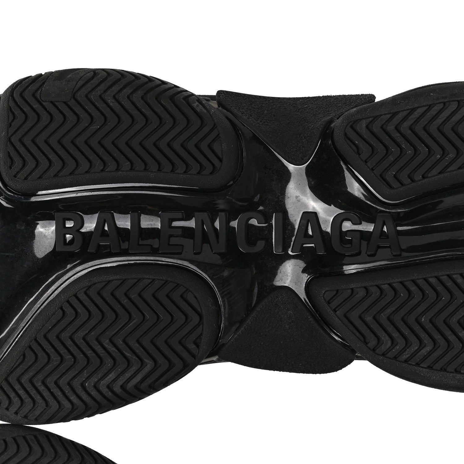 Balenciaga Technical Fabric Allover Logo Mens Triple S Sneakers 42 Black Fluo Yellow 6 of 8