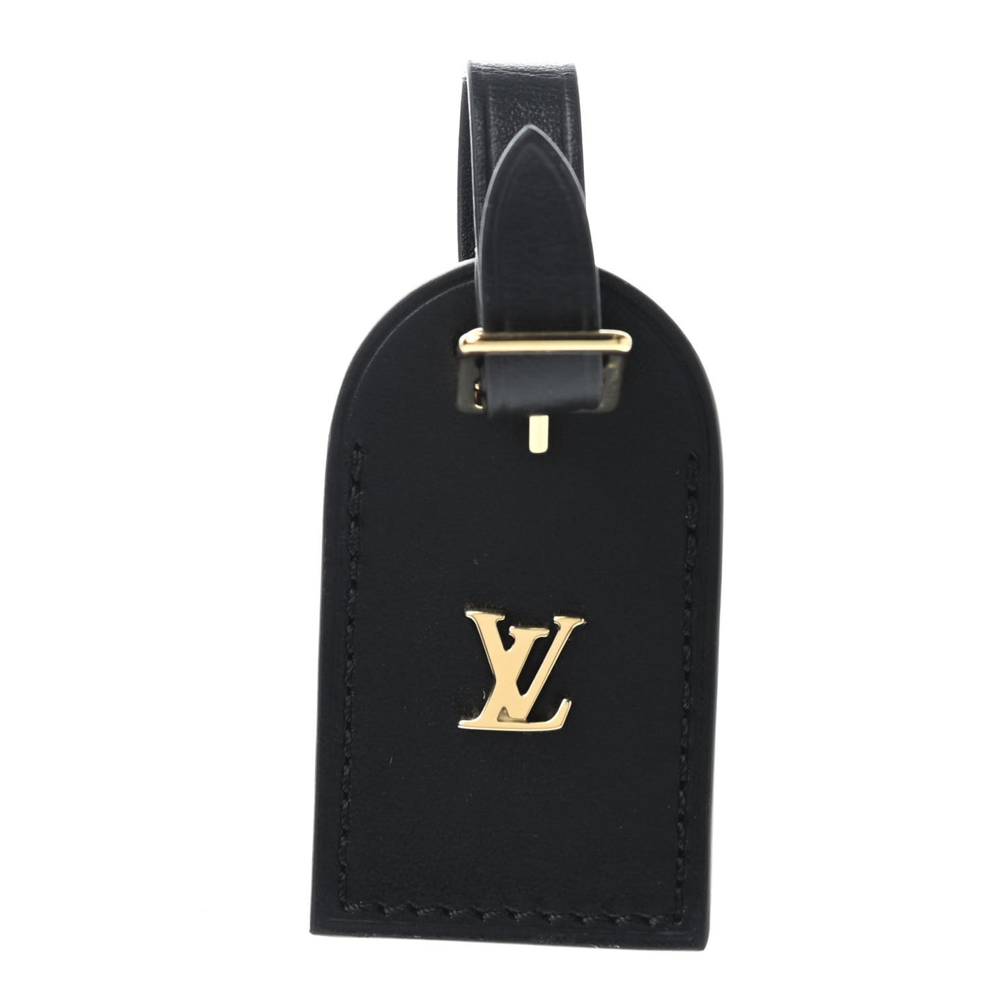Calfskin City Steamer Luggage Tag Black