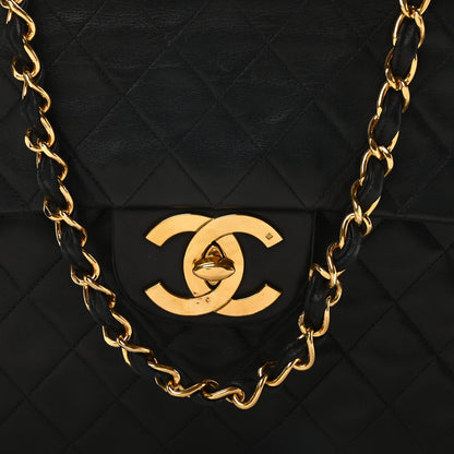 Chanel Lambskin Quilted XL Jumbo Single Flap Black 8 of 10