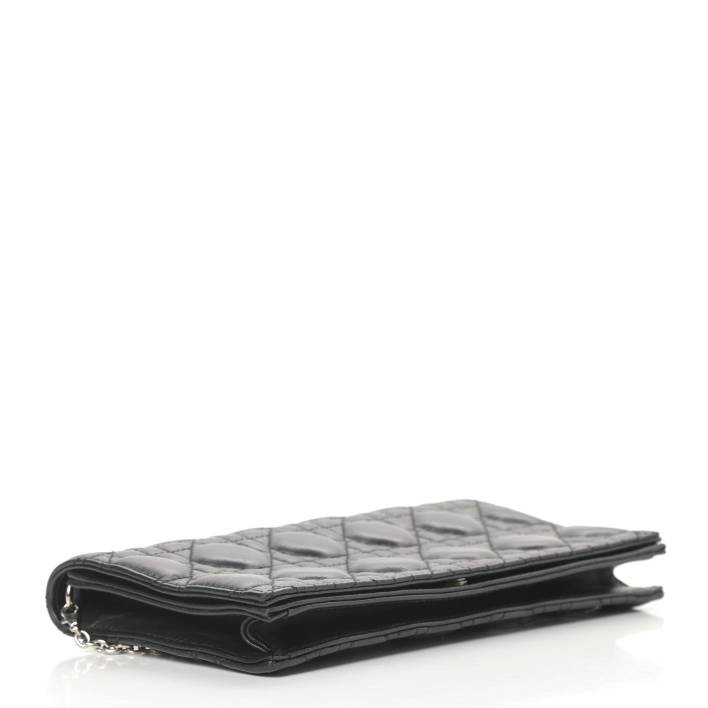 Lambskin Cannage Lady Dior Convertible Clutch Black