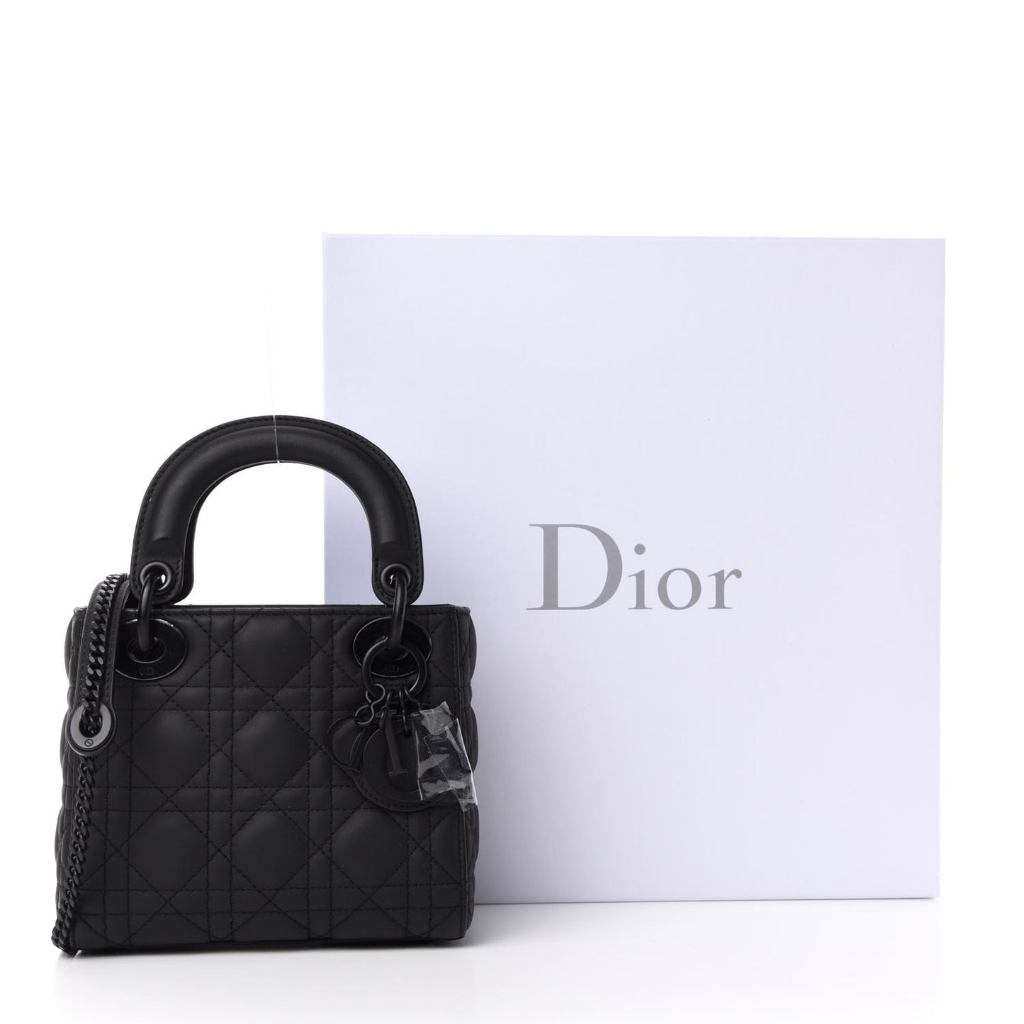 Ultra Matte Calfskin Cannage Mini Lady Dior Black