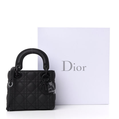 Christian Dior Ultra Matte Calfskin Cannage Mini Lady Dior Black 11 of 11