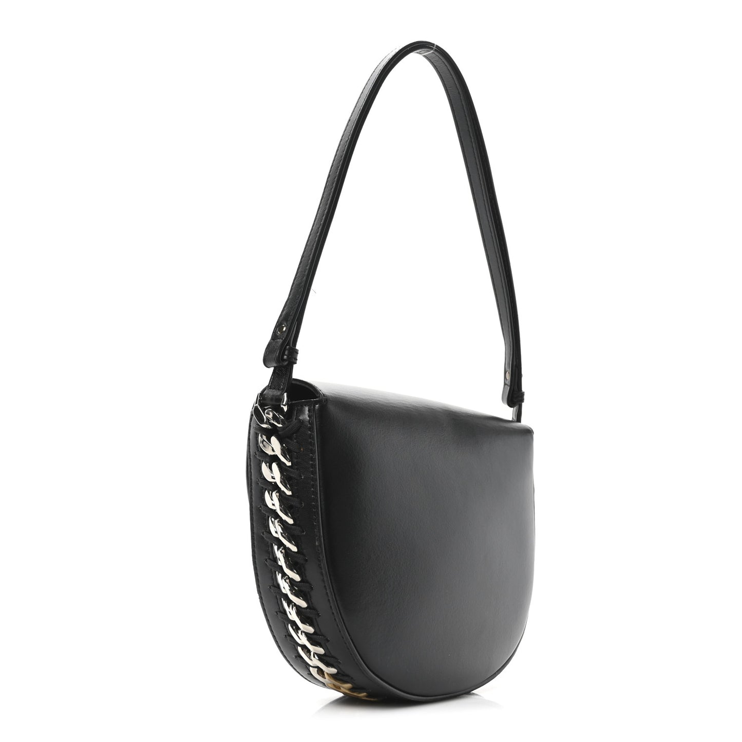 Eco Alter Nappa Medium Frayme Flap Shoulder Bag Black