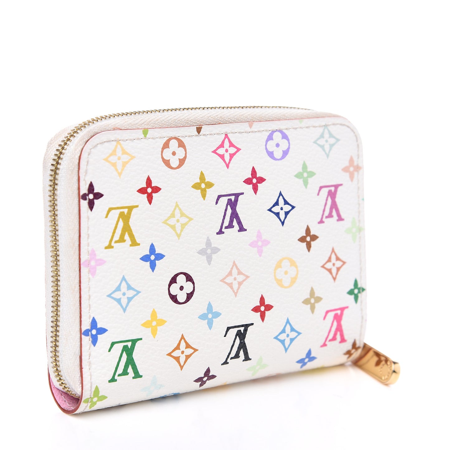 Monogram Multicolor Zippy Coin Purse Wallet White Litchi